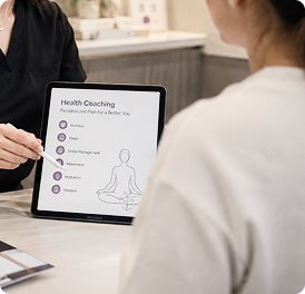 Health coaching plan on a tablet