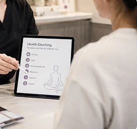 Health coaching plan on a tablet